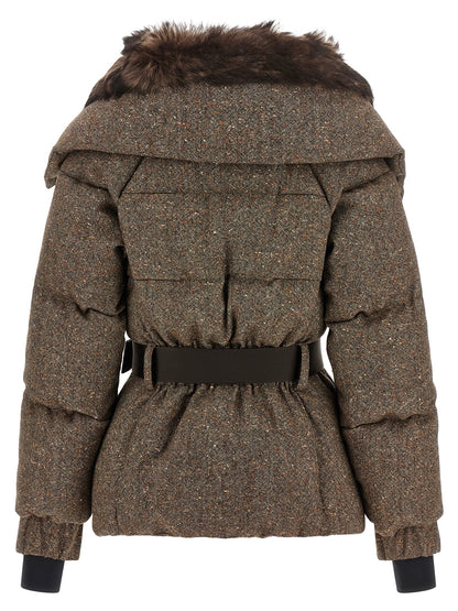 Moncler Grenoble Brown Leather Full-Length Jacket