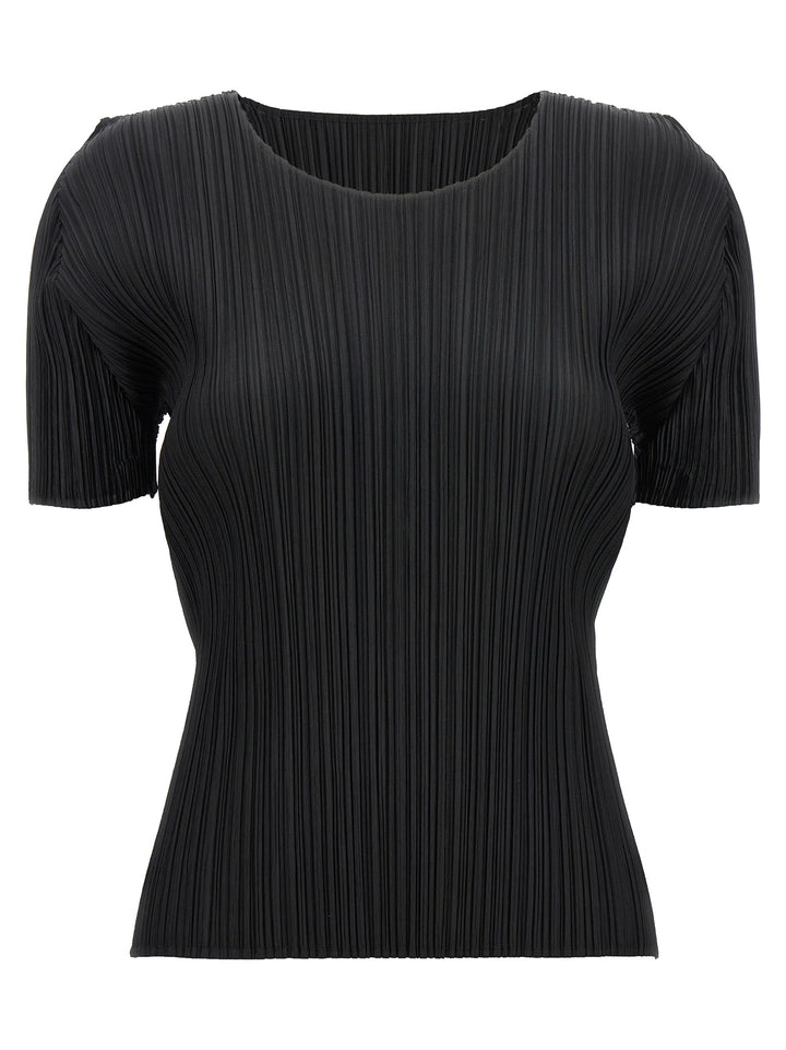 PLEATS PLEASE ISSEY MIYAKE Black Polyester T-Shirt