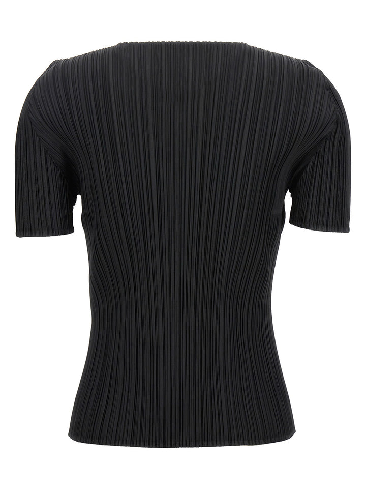 PLEATS PLEASE ISSEY MIYAKE Black Polyester T-Shirt