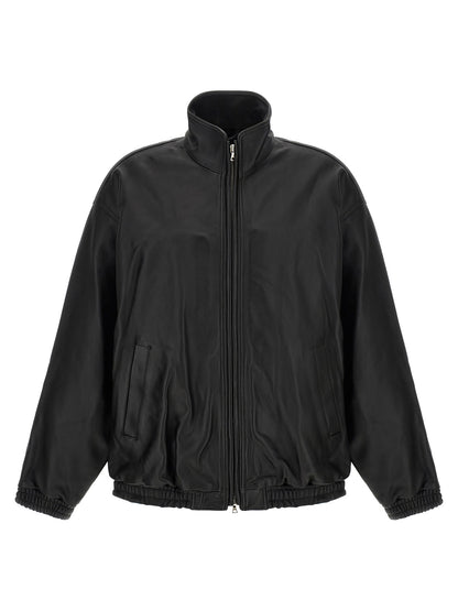 SSSTEIN Black Lambskin Leather Jacket