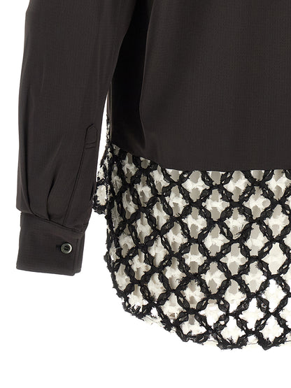 Comme Des Garçons Bicolor Polyester Blouse