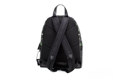 MCM Color Splash Visetos Green Purple Medium Mixed Leather Backpack Bookbag