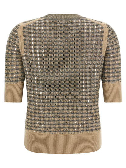 Ermanno Scervino Beige Virgin Wool Sweatshirt