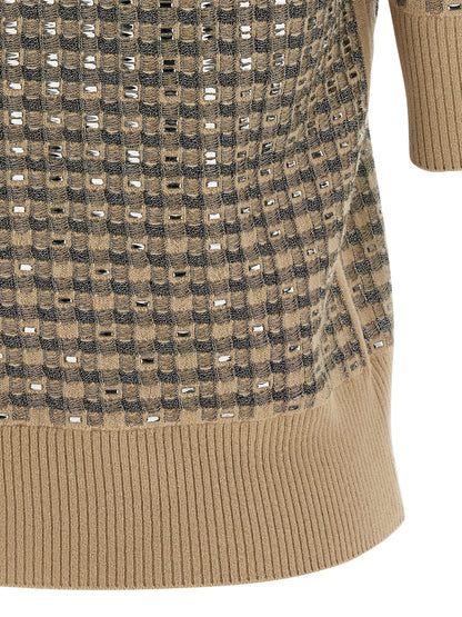 Ermanno Scervino Beige Virgin Wool Sweatshirt