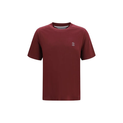 Brunello Cucinelli Bordeaux Cotton T-Shirt
