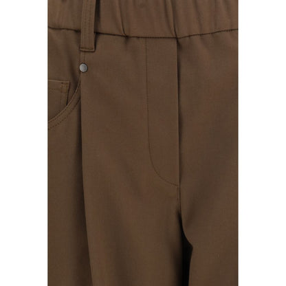 Brunello Cucinelli Brown Cotton Casual Pants
