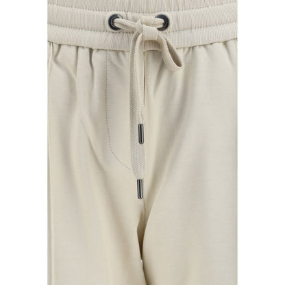Brunello Cucinelli Beige Cotton Joggers (Workout Pants)