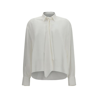 Brunello Cucinelli White Silk Dress Shirt