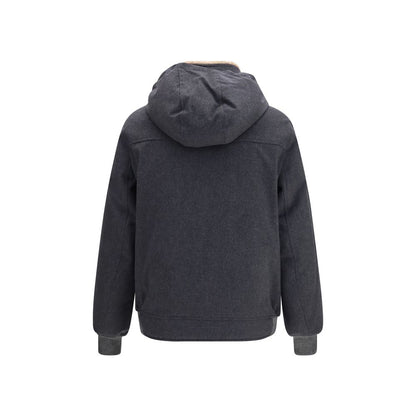 Brunello Cucinelli Gray Wool Oves Aries Full-Length Jacket