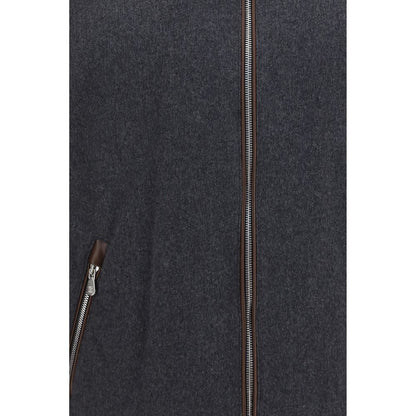 Brunello Cucinelli Gray Wool Oves Aries Full-Length Jacket