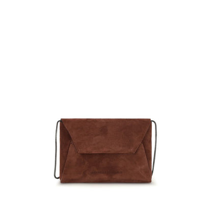 Brunello Cucinelli Bordeaux Calf Leather Bos Taurus Clutch Bag