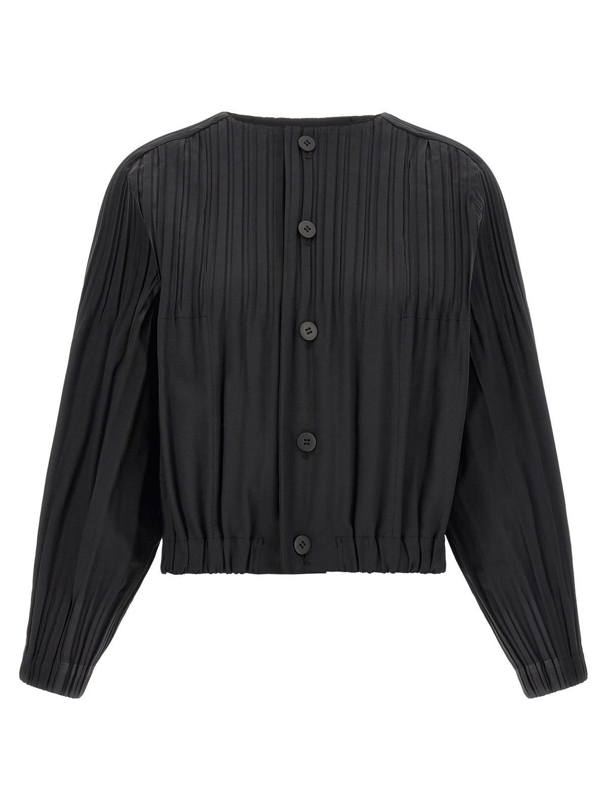 PLEATS PLEASE ISSEY MIYAKE Black Polyester Coat