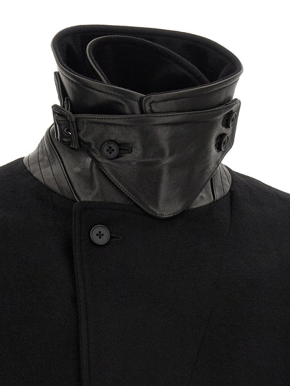 SSSTEIN Black Wool Coat