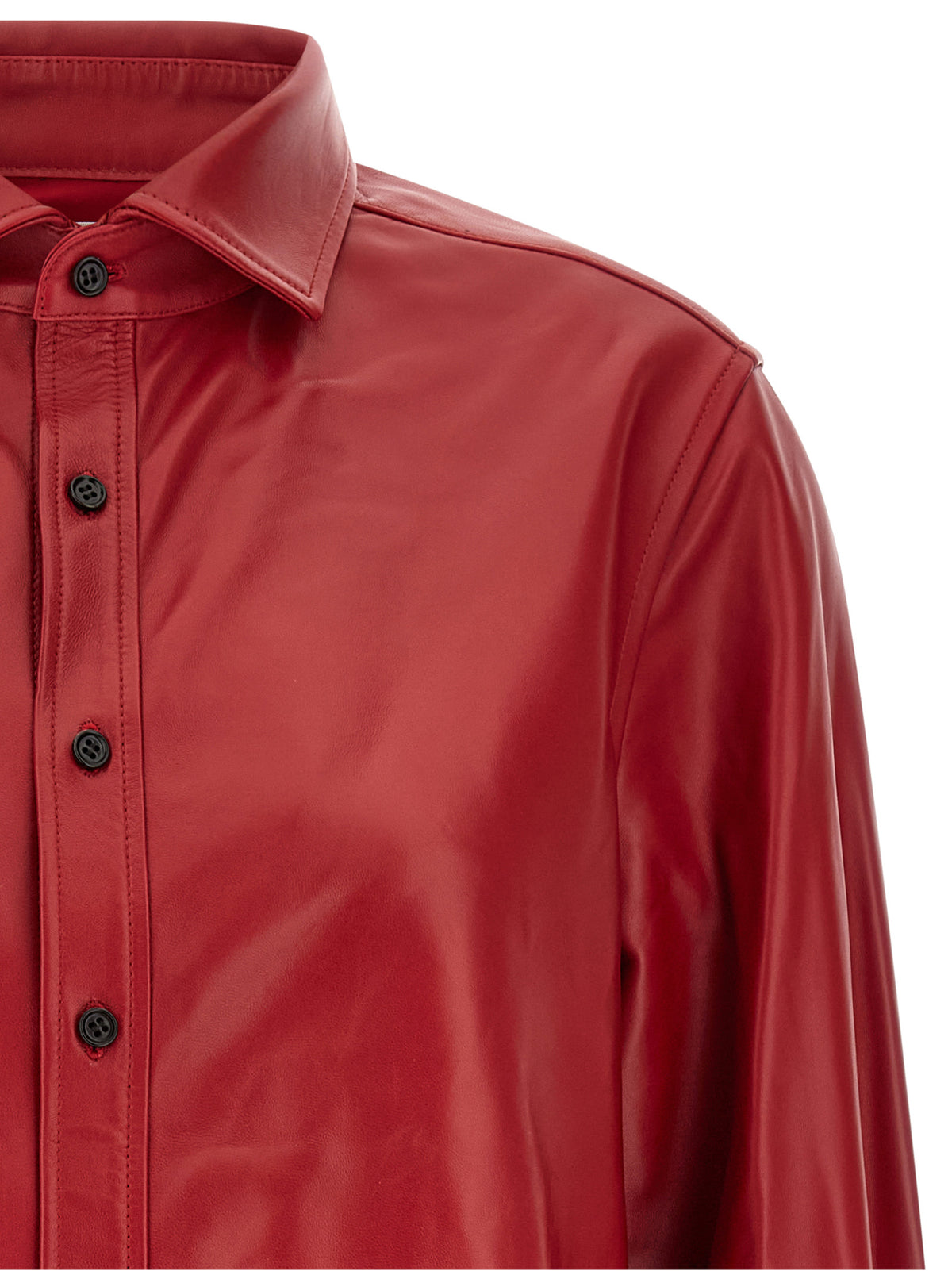 CO Red Lamb Leather Blouse
