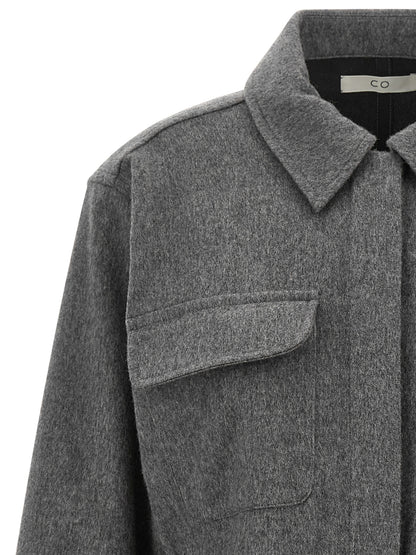 CO Gray Virgin Wool Full-Length Jacket