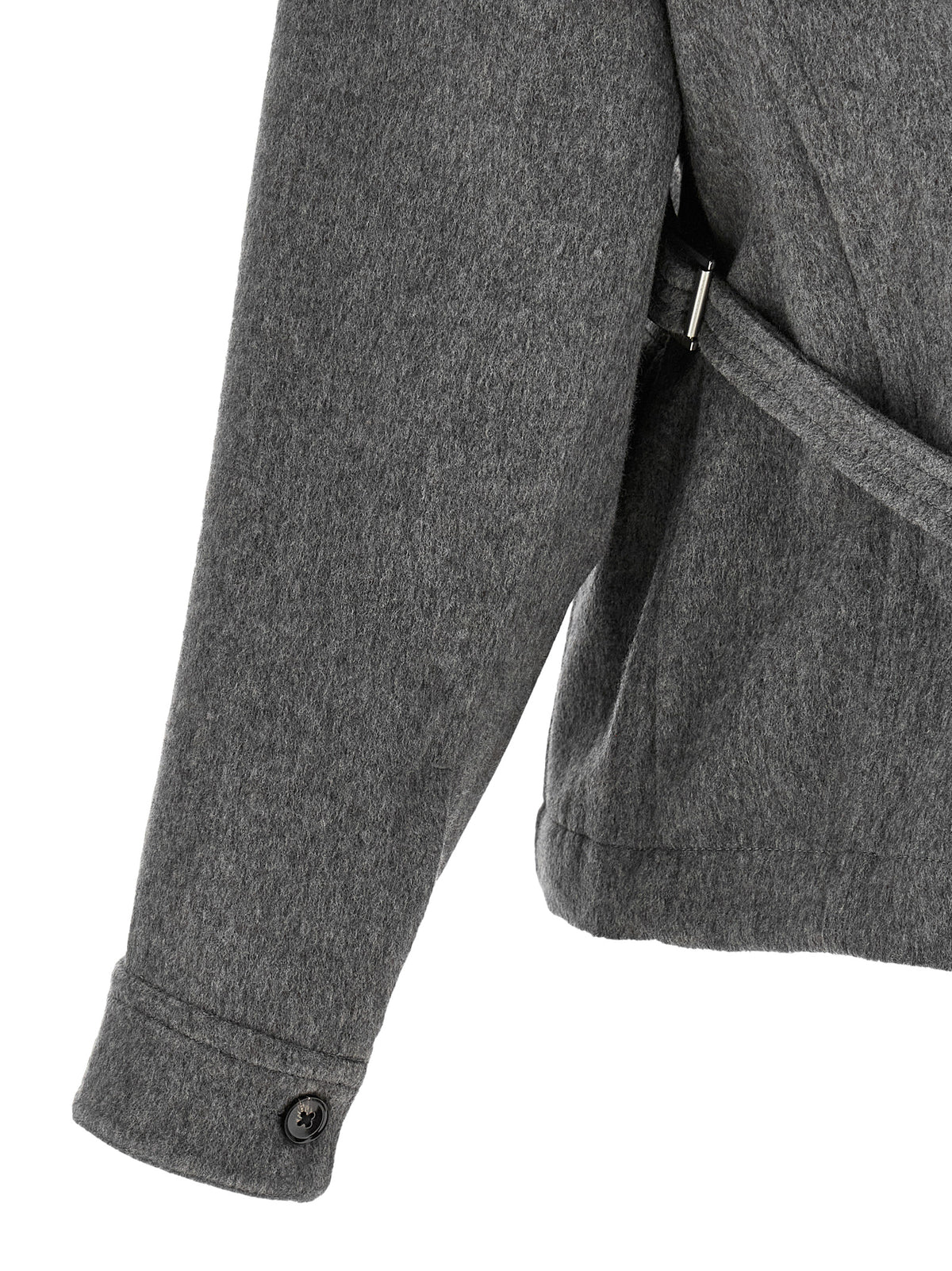 CO Gray Virgin Wool Full-Length Jacket