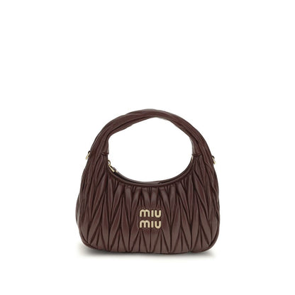 Miu Miu Bordeaux Calf Leather Bos Taurus Handbag