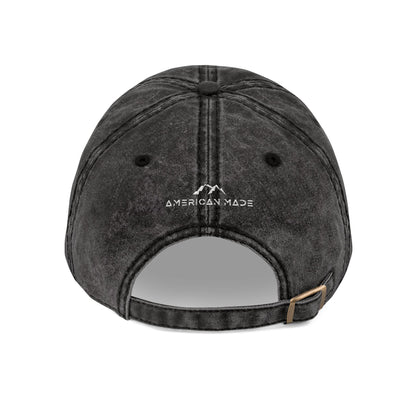 Hecho en EE. UU. | Gorra vintage desgastada con la bandera estadounidense "Land of the Free" | Gorra de béisbol bordada