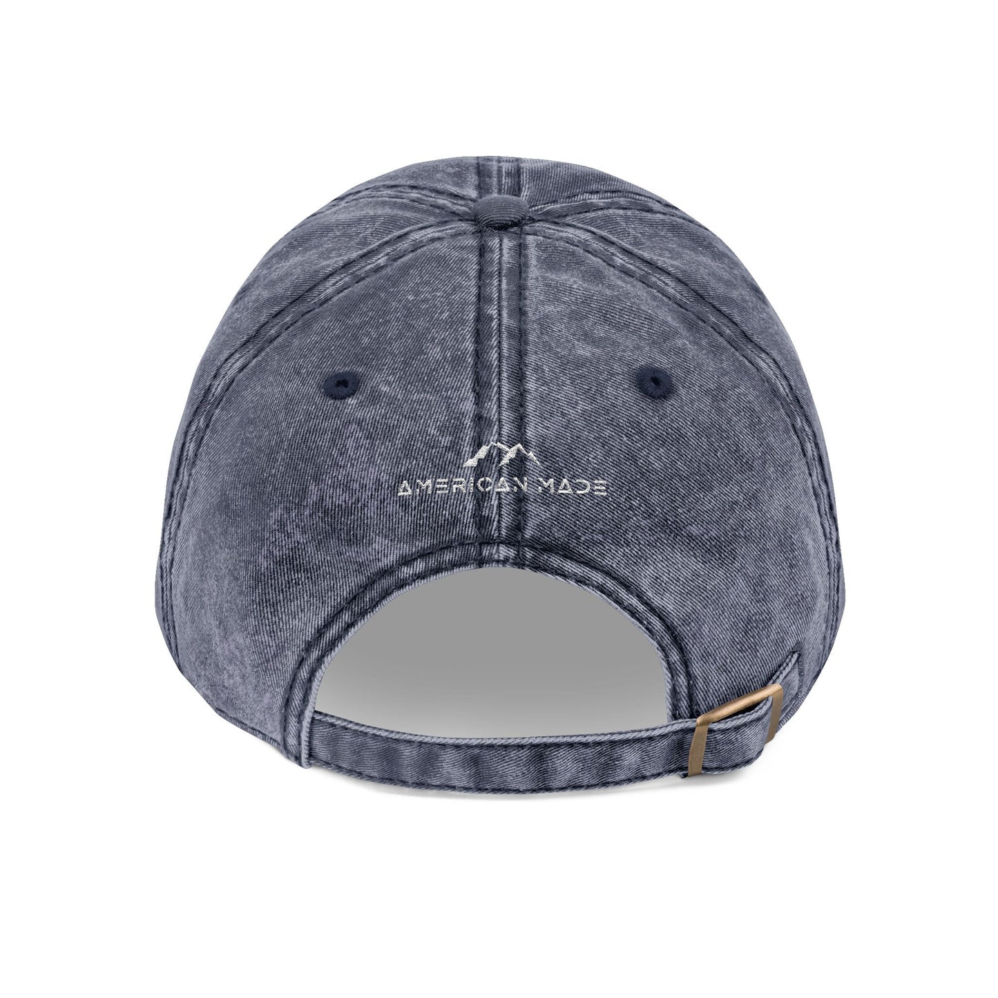 Hecho en EE. UU. | Gorra vintage desgastada con la bandera estadounidense "Land of the Free" | Gorra de béisbol bordada