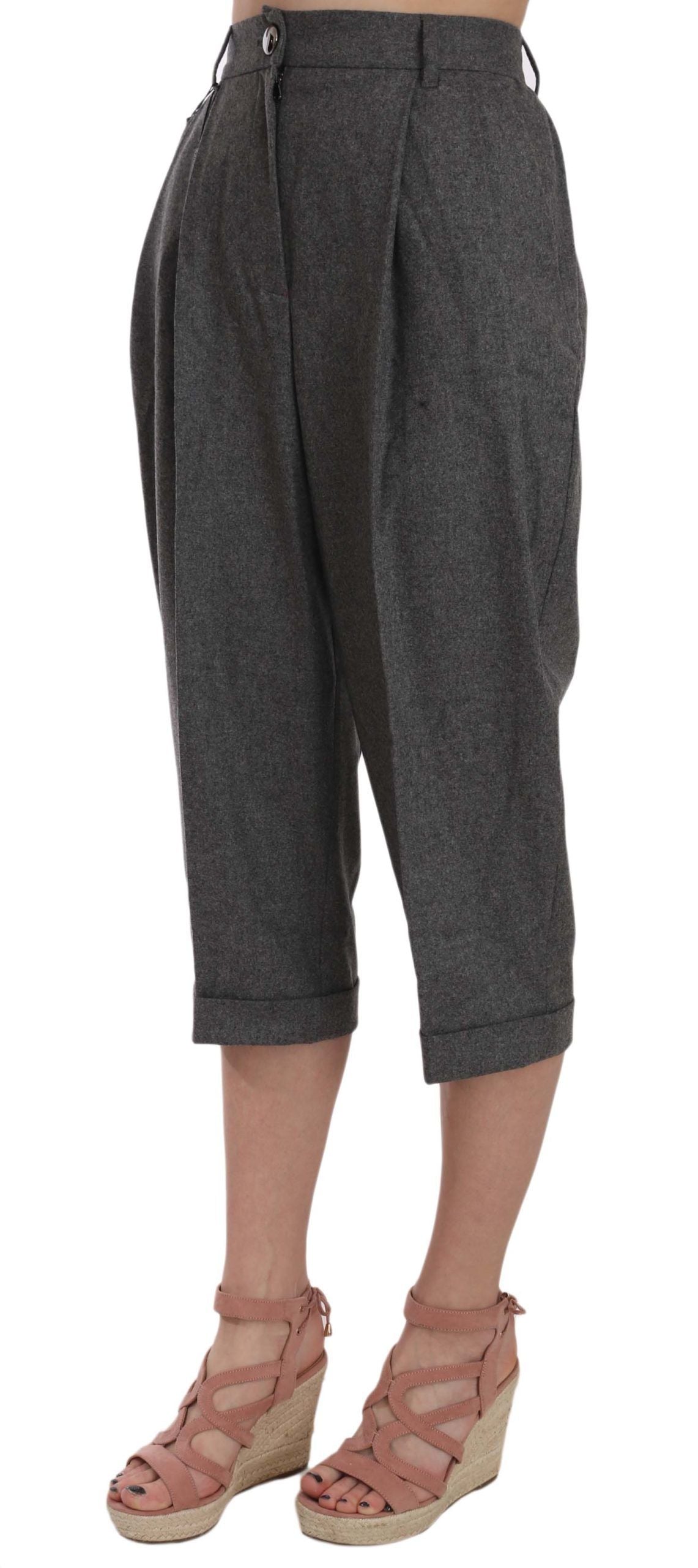 Pantalon Plissé Court en Laine Dolce & Gabbana