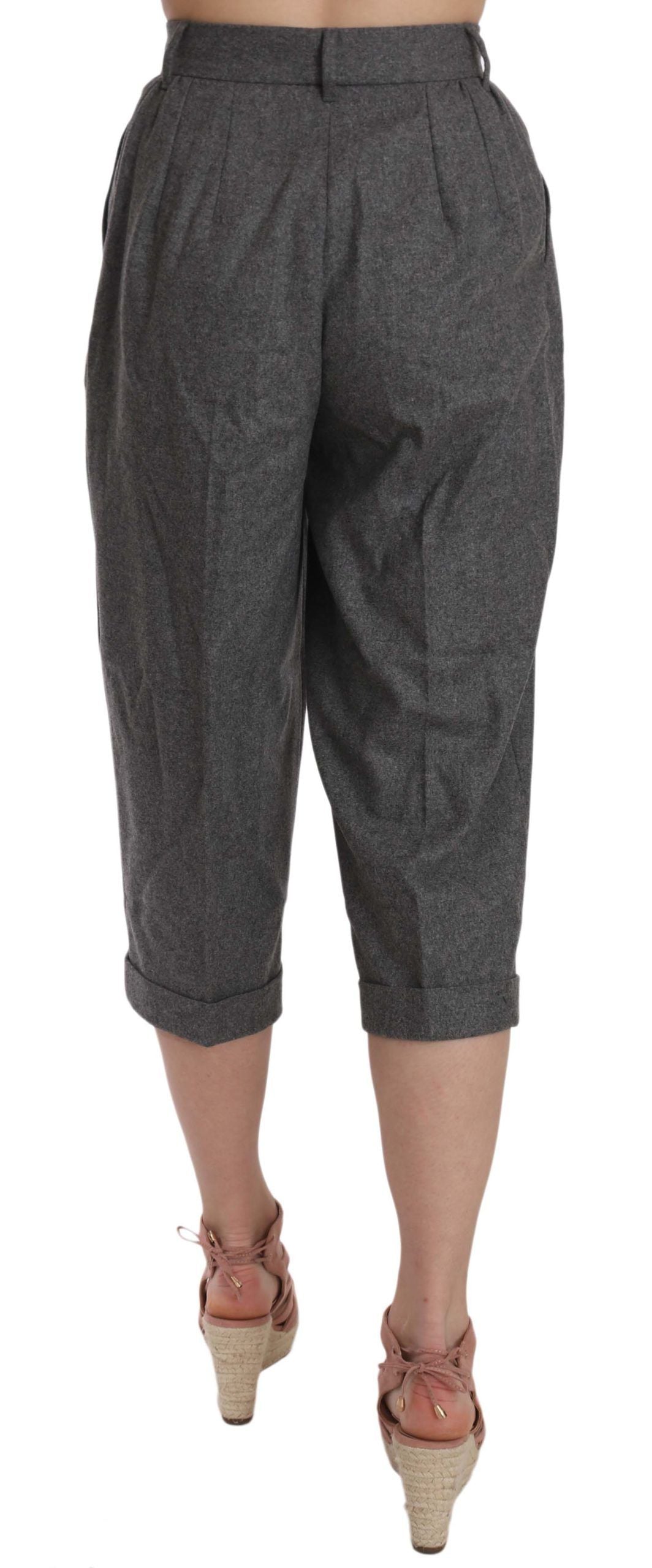 Pantalon Plissé Court en Laine Dolce & Gabbana