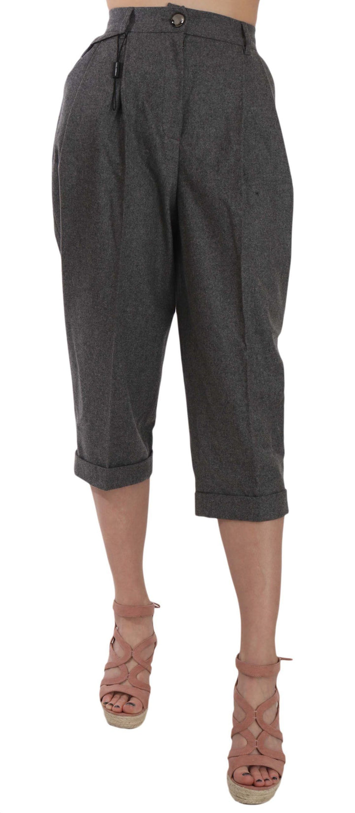 Pantalón plisado cropped de lana Dolce & Gabbana