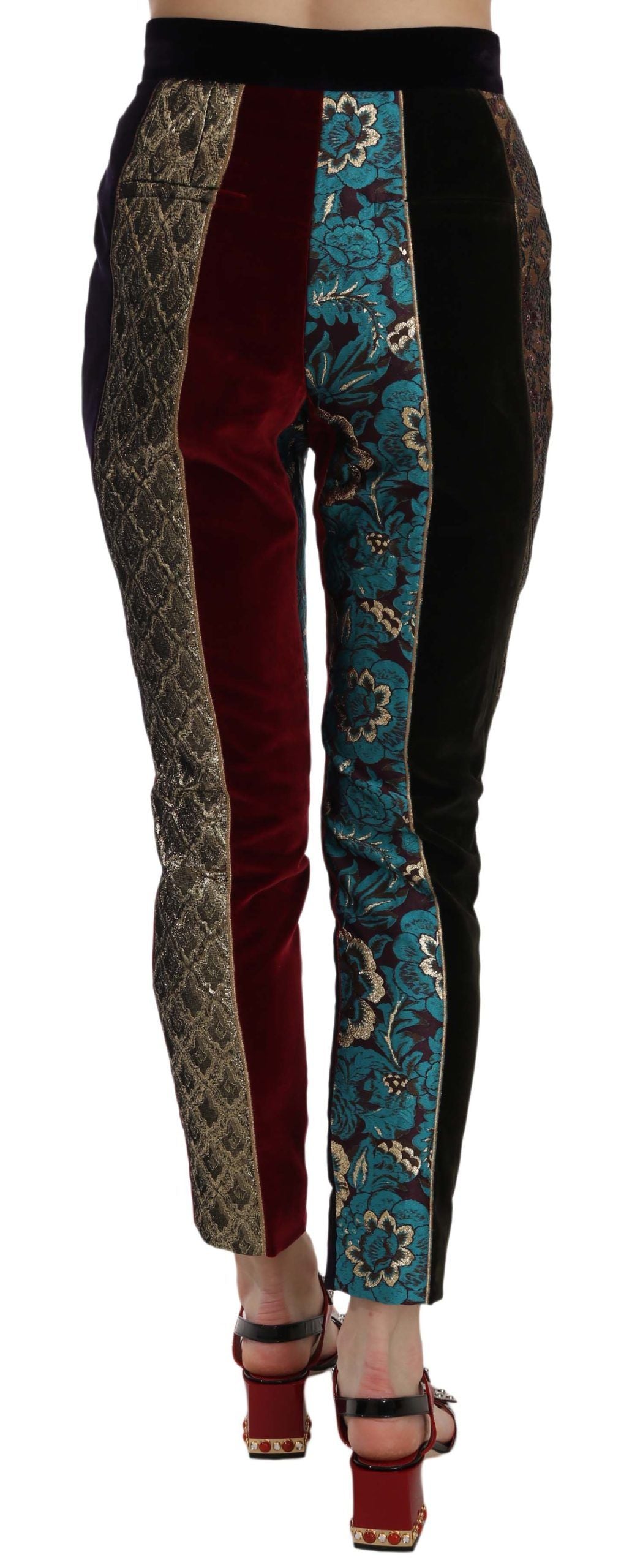 Pantalon cropped fuselé jacquard multicolore Dolce & Gabbana