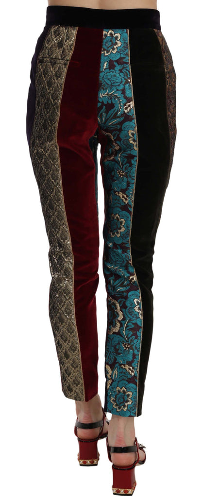 Pantalon cropped fuselé jacquard multicolore Dolce & Gabbana