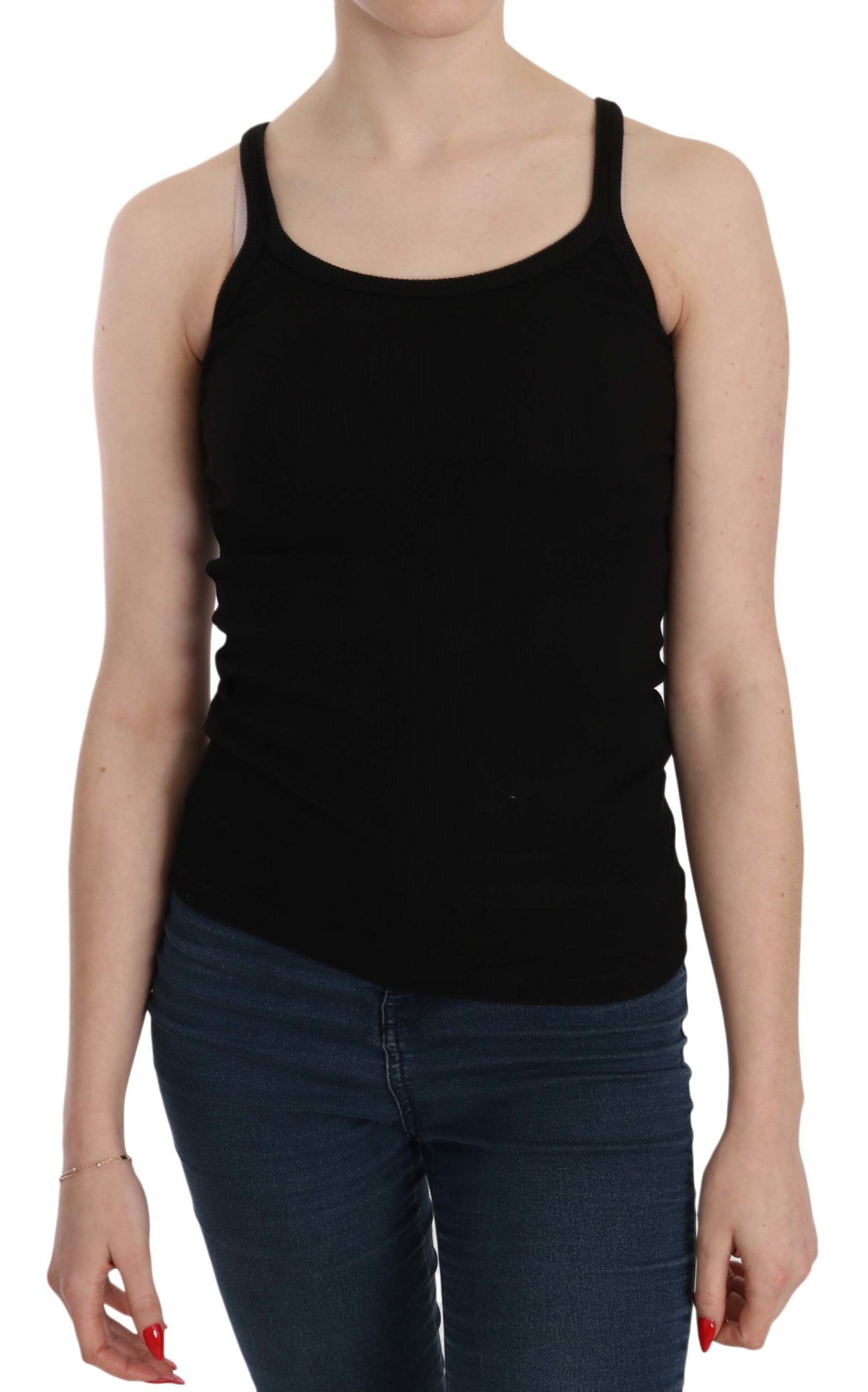 PINK MEMORIES Black Sleeveless Spaghetti Strap Blouse