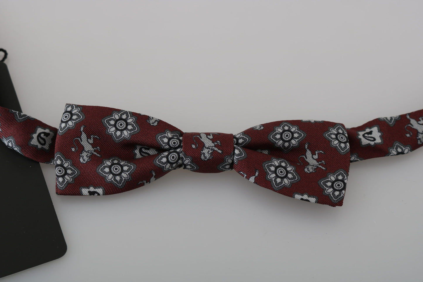 Nœud Papillon Réglable en Soie Lion Bordeaux Dolce & Gabbana Homme