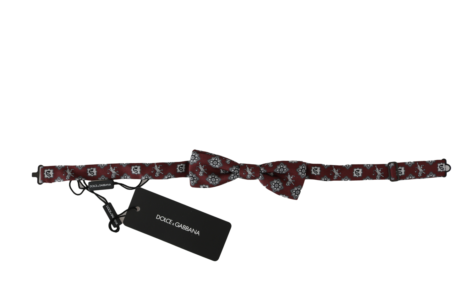 Nœud Papillon Réglable en Soie Lion Bordeaux Dolce & Gabbana Homme