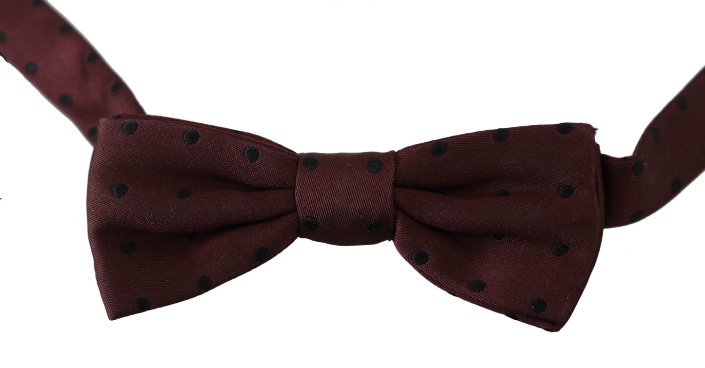 Nœud papillon papillon réglable en soie à pois violets Dolce & Gabbana