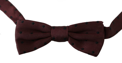 Nœud papillon papillon réglable en soie à pois violets Dolce & Gabbana
