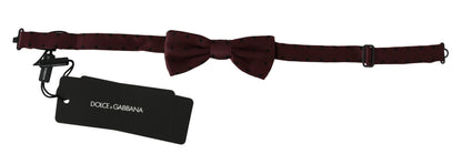 Nœud papillon papillon réglable en soie à pois violets Dolce & Gabbana