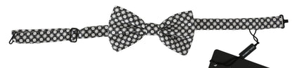 Nœud Papillon Réglable Dolce & Gabbana Homme Noir Blanc Motifs Cercles
