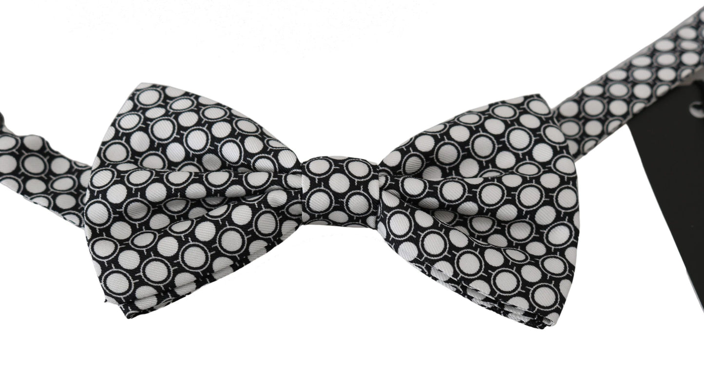 Nœud Papillon Réglable Dolce & Gabbana Homme Noir Blanc Motifs Cercles