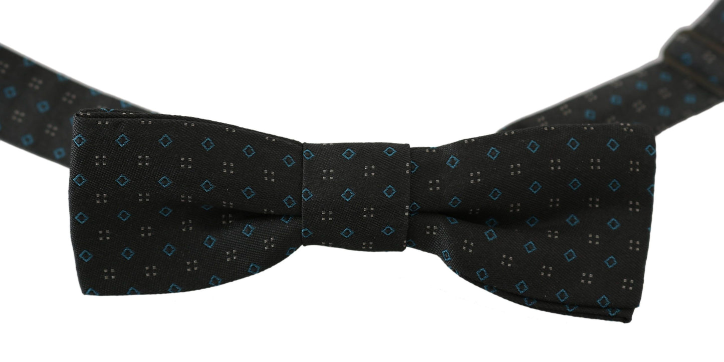 Nœud papillon Dolce & Gabbana en soie grise à motif réglable pour homme