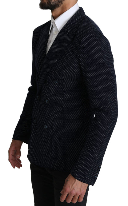 Blazer croisé Dolce & Gabbana bleu foncé à pois