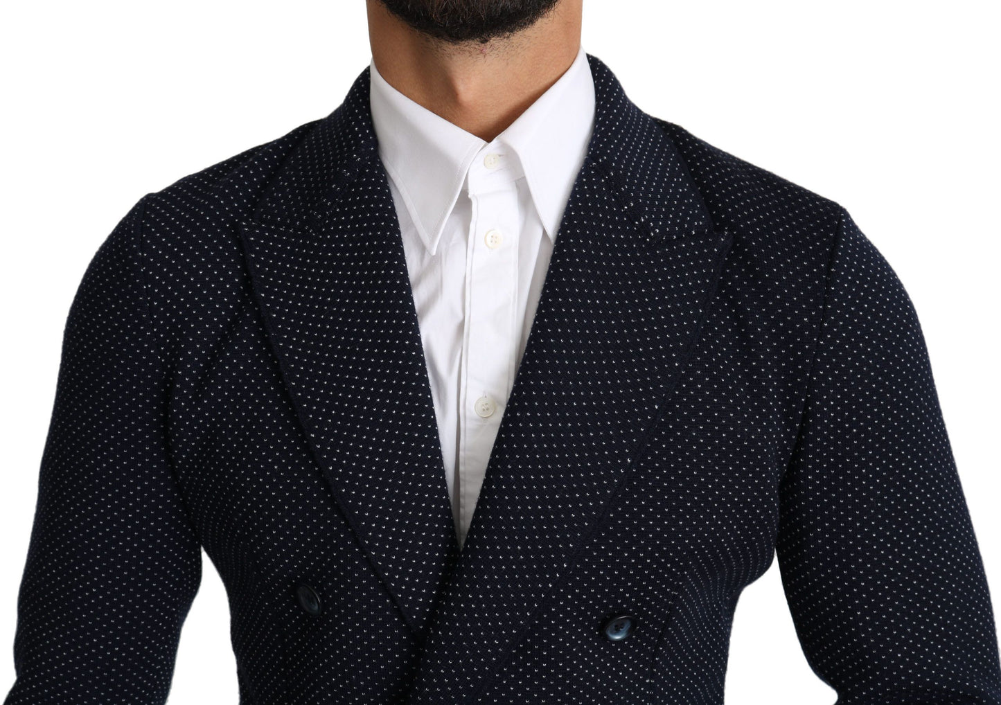 Blazer croisé Dolce & Gabbana bleu foncé à pois