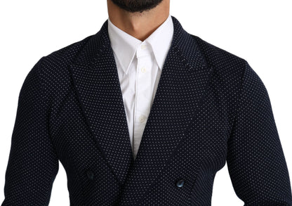 Blazer croisé Dolce & Gabbana bleu foncé à pois