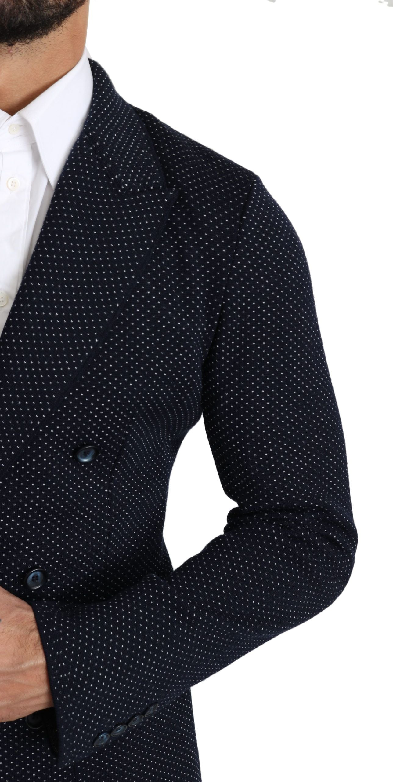Blazer croisé Dolce & Gabbana bleu foncé à pois