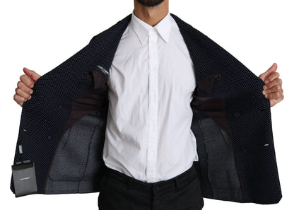 Blazer croisé Dolce & Gabbana bleu foncé à pois