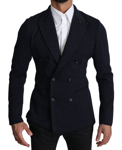 Blazer croisé Dolce & Gabbana bleu foncé à pois
