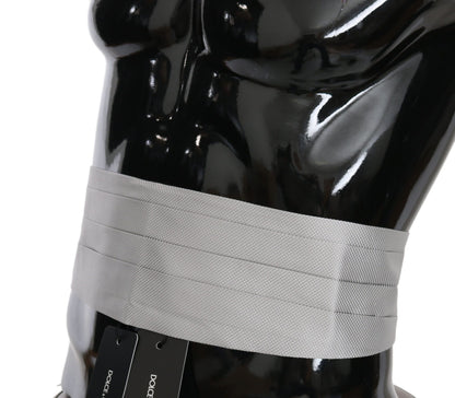 Dolce & Gabbana Cordon de taille gris pour homme, 100 % soie, Cummerbund