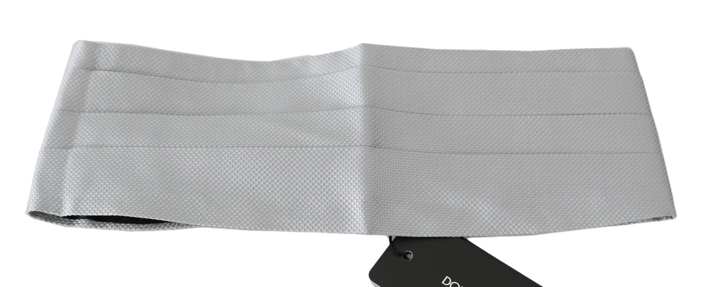 Dolce & Gabbana Cordon de taille gris pour homme, 100 % soie, Cummerbund