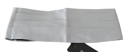 Dolce & Gabbana Cordon de taille gris pour homme, 100 % soie, Cummerbund