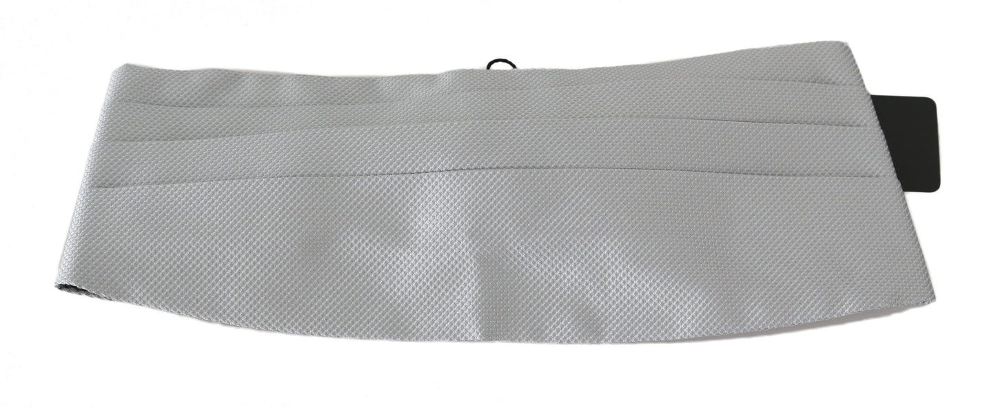 Dolce & Gabbana Cordon de taille gris pour homme, 100 % soie, Cummerbund