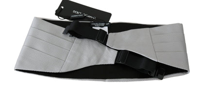 Dolce & Gabbana Cordon de taille gris pour homme, 100 % soie, Cummerbund