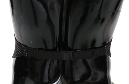 Ceinture ventrale Dolce & Gabbana noire à pois en soie