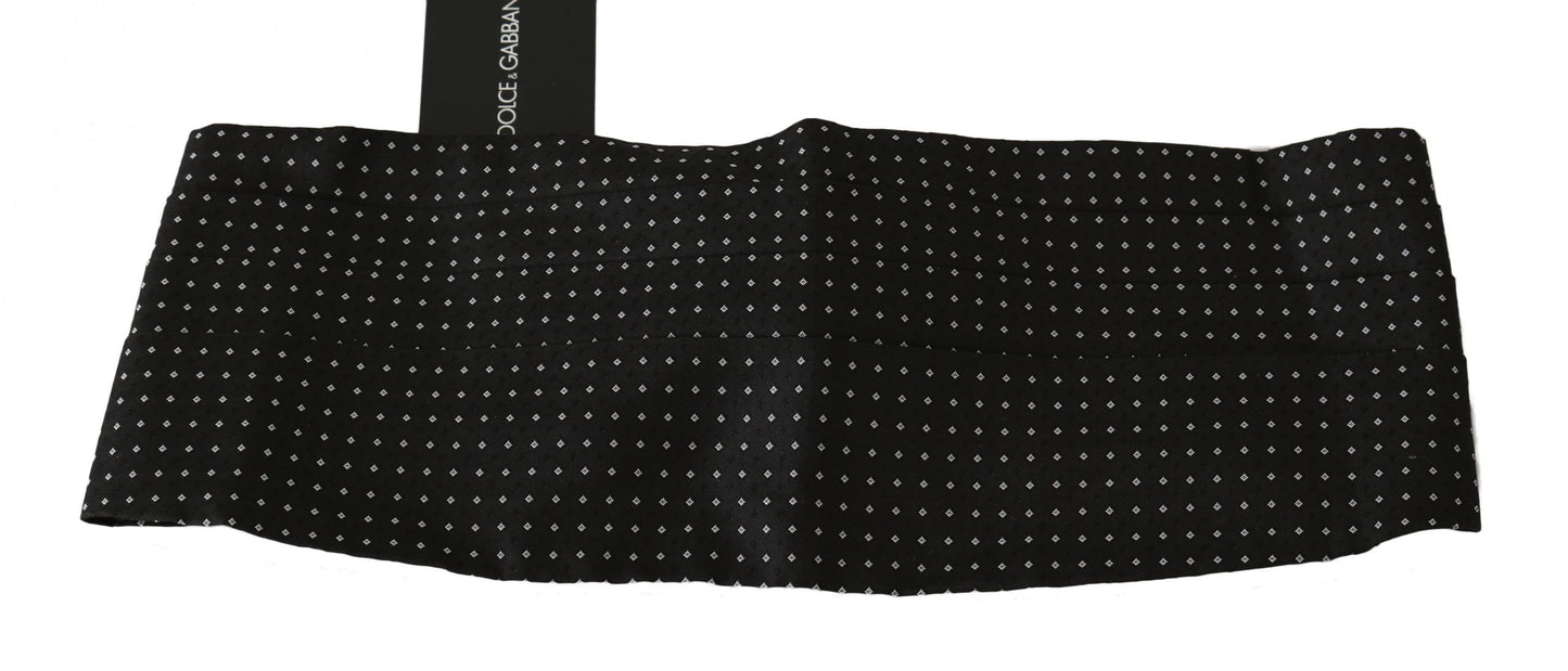 Ceinture ventrale Dolce & Gabbana noire à pois en soie